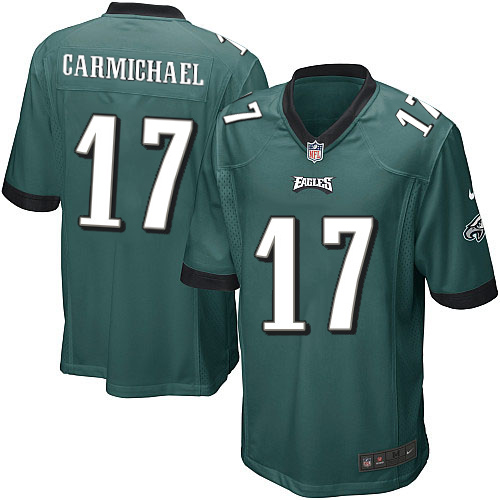 Men's Game Harold Carmichael Nike Jersey Midnight Green Home - #17 NFL Philadelphia Eagles